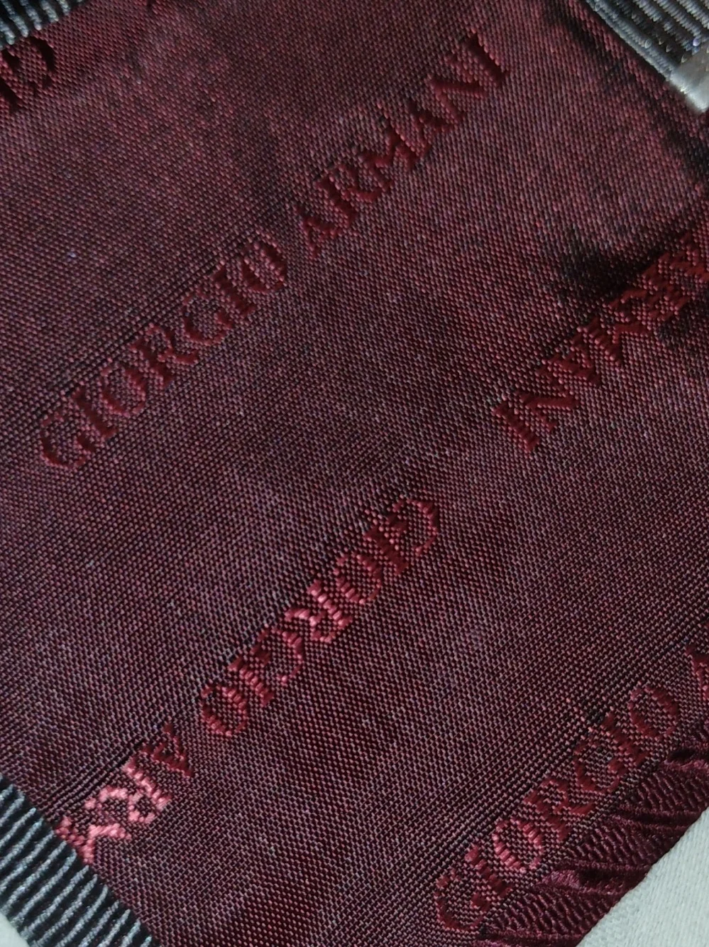 Giorgio Armani Burgundy Textured Tie